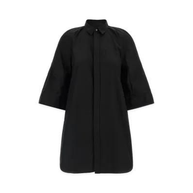 sacai Women's Chemisier Dress With Wide Sleeves "Black"