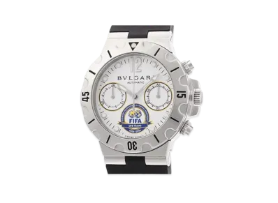 BVLGARI Diagono Scuba Chronograph FIFA World Exclusive 999 "White/Stainless Steel/Black"