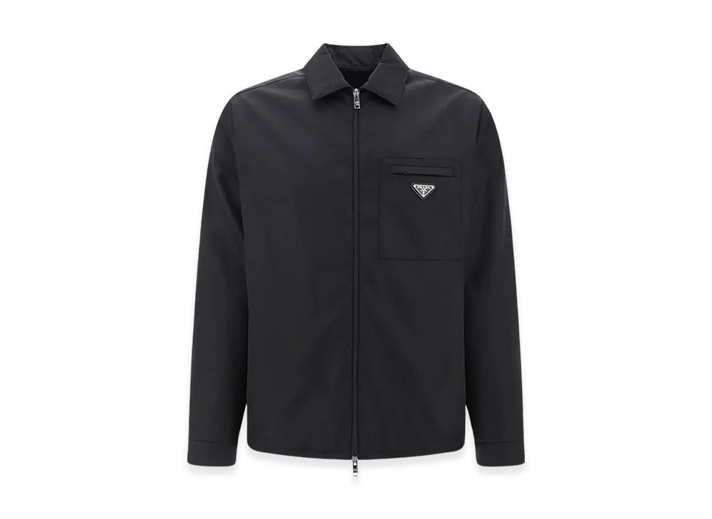 PRADA Re-Nylon Logo Patch Windbreaker Jacket "Black"