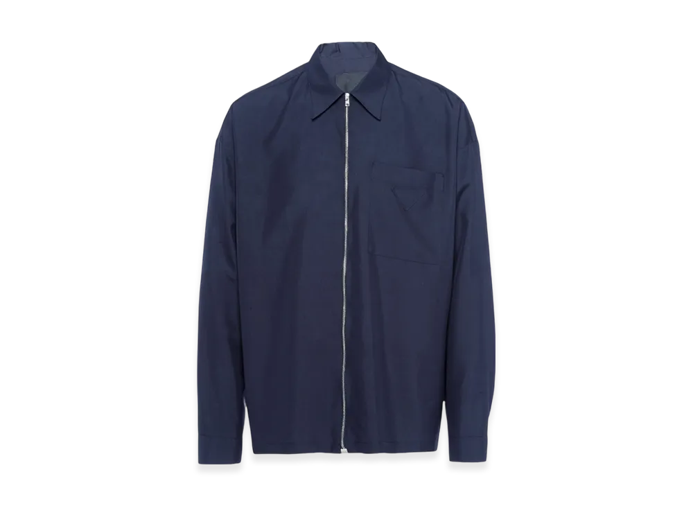 PRADA Silk Shirt Zipper "Navy"