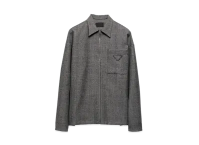 PRADA Men's Wool Zipper Shirt "Gray"