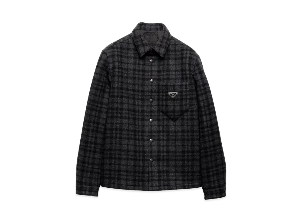 PRADA Men's Wool Shirt "Dark Gray"