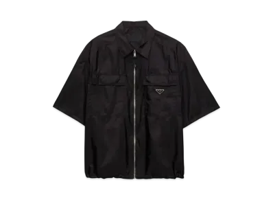 PRADA Men's Short-Sleeve Light Re-Nylon Shirt "Black"