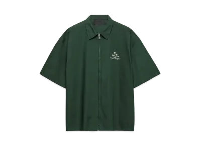 PRADA Men's Short-Sleeved Technical Cotton Shirt "Green"