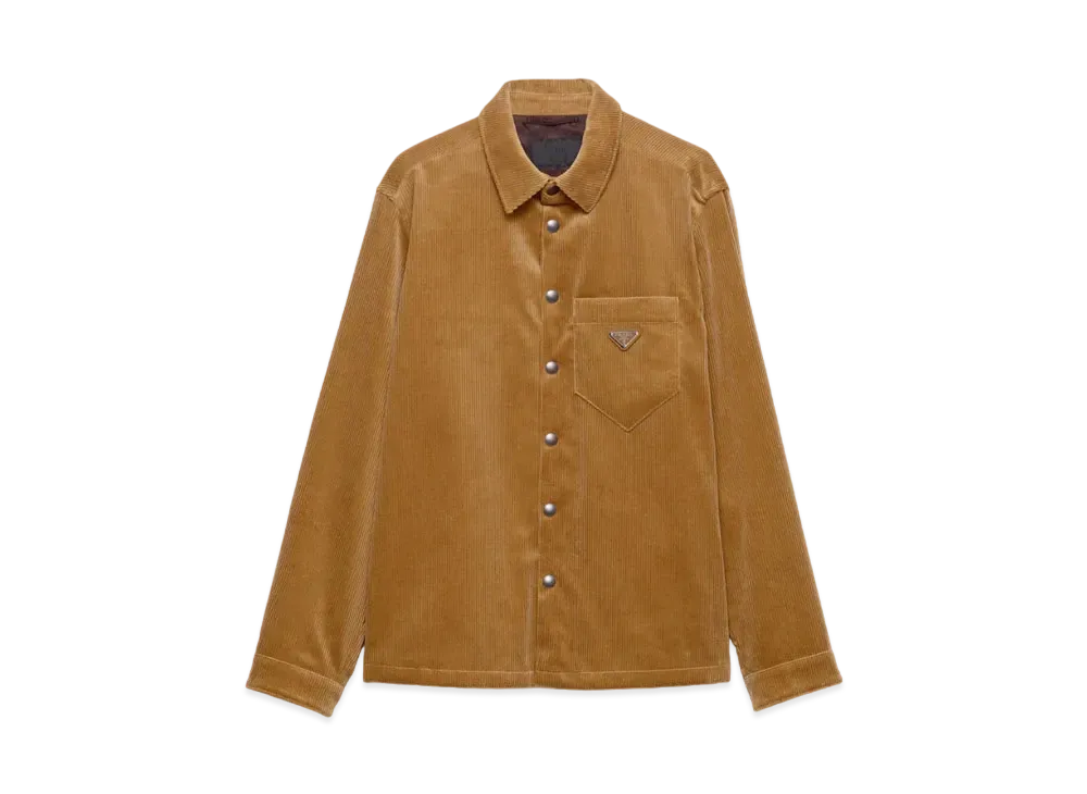 PRADA Men's Corduroy Shirt "Sand Beige"