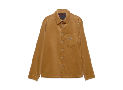 PRADA Men's Corduroy Shirt "Sand Beige"