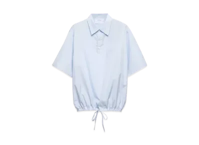 PRADA Men's Short-Sleeved Cotton Shirt "Sky Blue"