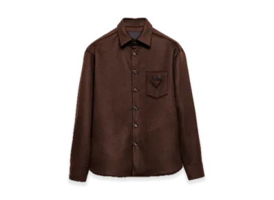 PRADA Wool Blend Shirt "Dark Brown"
