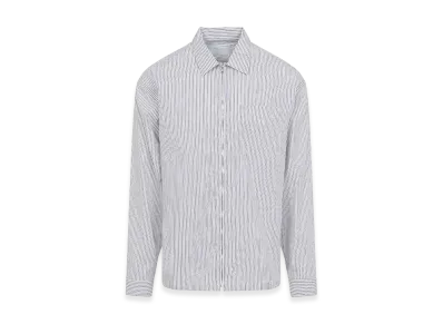 PRADA Zip Striped Shirt "Light Blue"