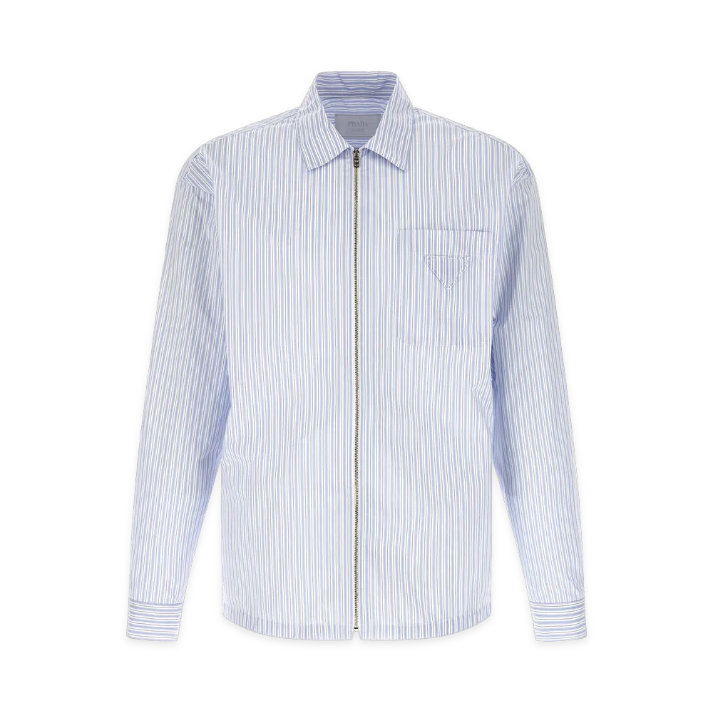 PRADA Stripe Tec Shirt "Light Blue"
