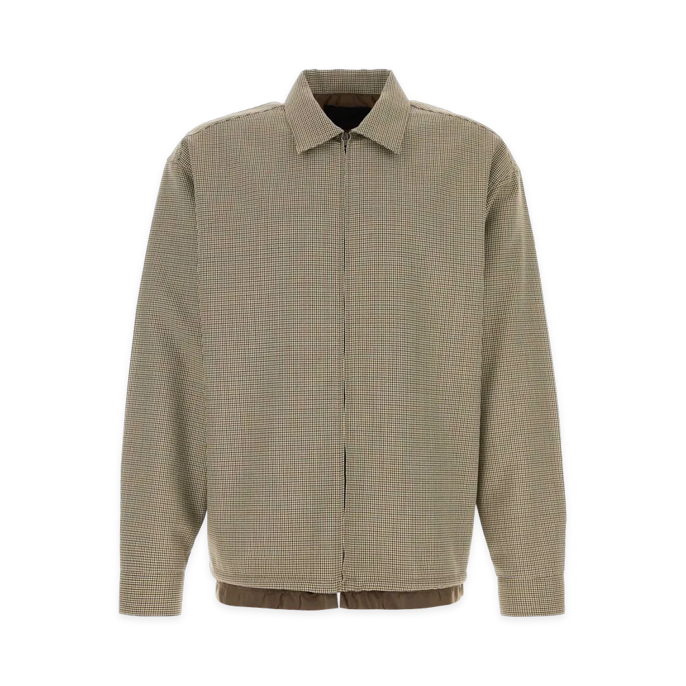 PRADA Embroidered Wool Shirt "Beige"