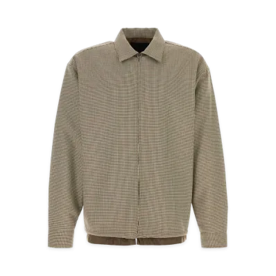 PRADA Embroidered Wool Shirt "Beige"