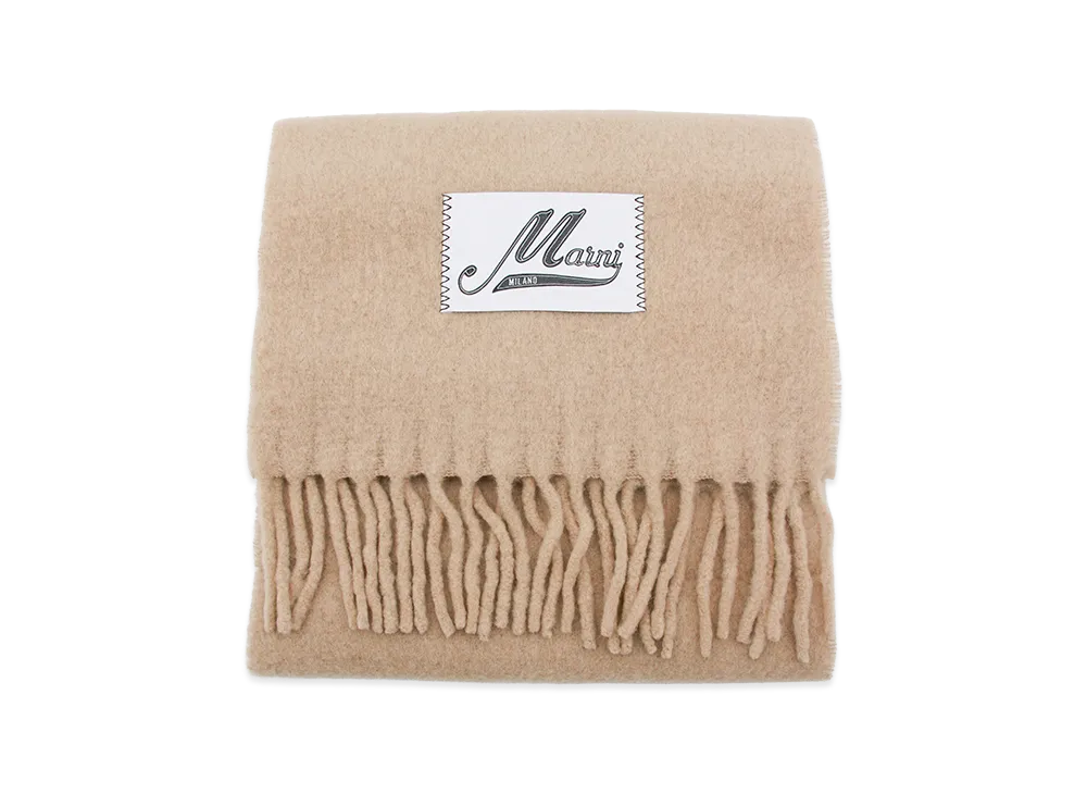 MARNI Women's Logo Patch Scarf "Pink"