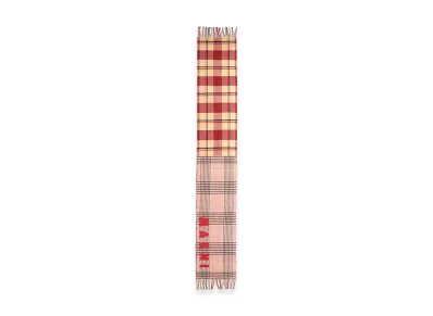 MARNI Women's Wool Check Scarf "Pink"