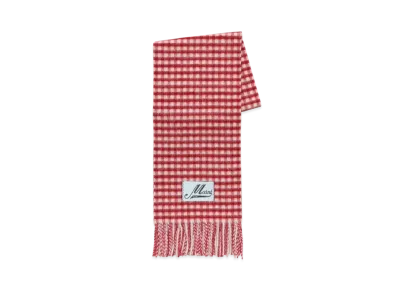 Marni Double Check Wool and Mohair Scarf "Red"