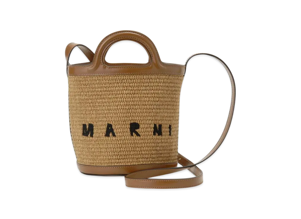 MARNI Raffia Bucket Bag "Brown"