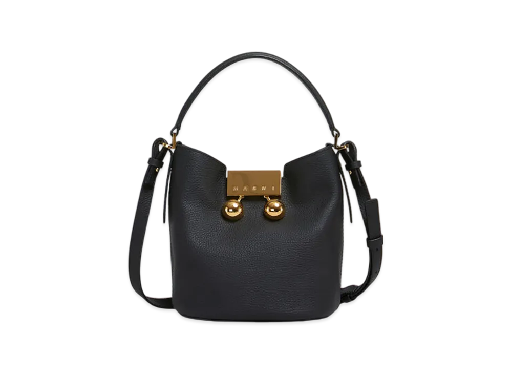 MARNI Trunkaroo Bucket Bag in Leather "Black"