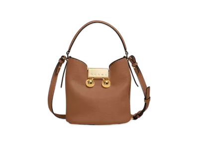 MARNI Trunkaroo Bucket Bag in Leather "Cinnamon"