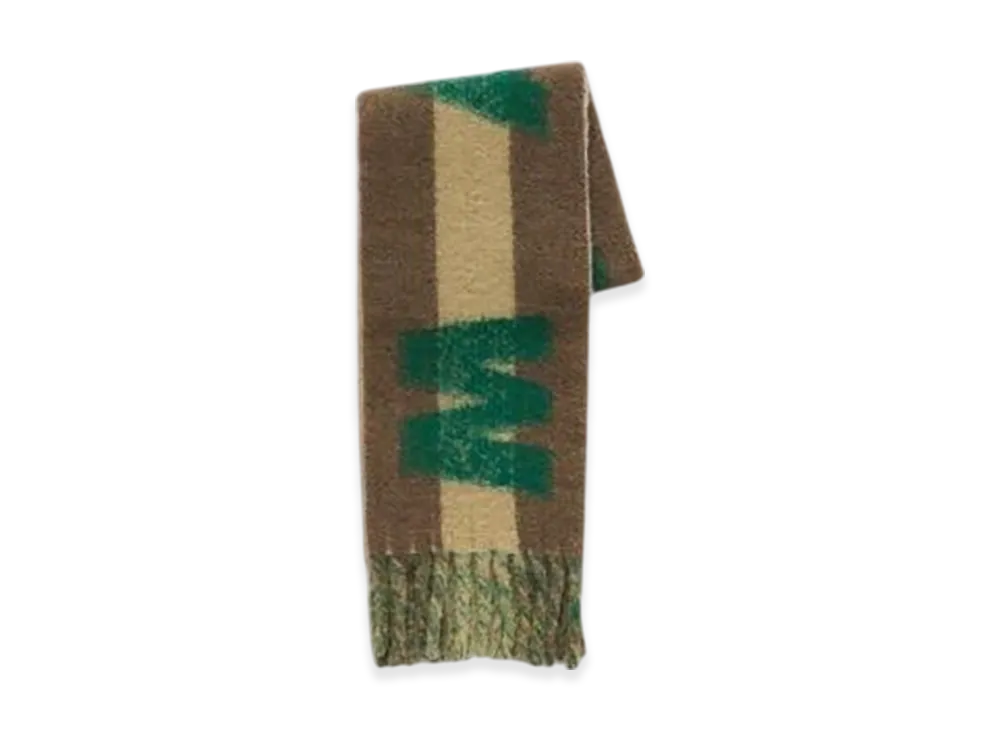 MARNI Alpaca and Mohair Scarf with MARNI Logo "Brown"