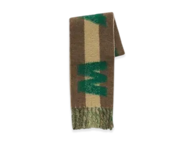 MARNI Alpaca and Mohair Scarf with MARNI Logo "Brown"