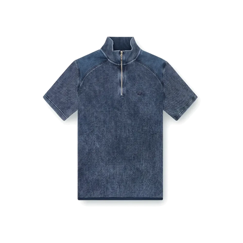 DIESEL S-Wafcool Short-sleeve waffleknit sweatshirt "Navy"