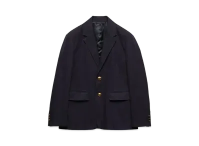 PRADA Men's Technical Cotton Single-Breasted Jacket "Navy"