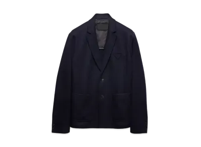 PRADA Men's Single-Breasted Wool Jacket "Navy"