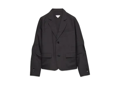 PRADA Men's Single-Breasted Wool and Silk Jacket "Dark Gray"