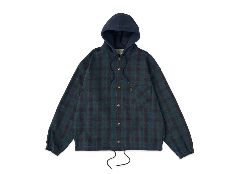 SEDAN ALL-PURPOSE Rayon Shadow Plaid Open Collar Shirt 
