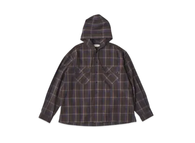SEDAN ALL-PURPOSE Plaid Hooded Shirt "Purple Brown"