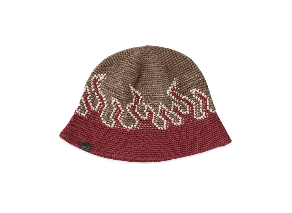 SEDAN ALL-PURPOSE Hand Knit Flame Bucket "Burgundy"