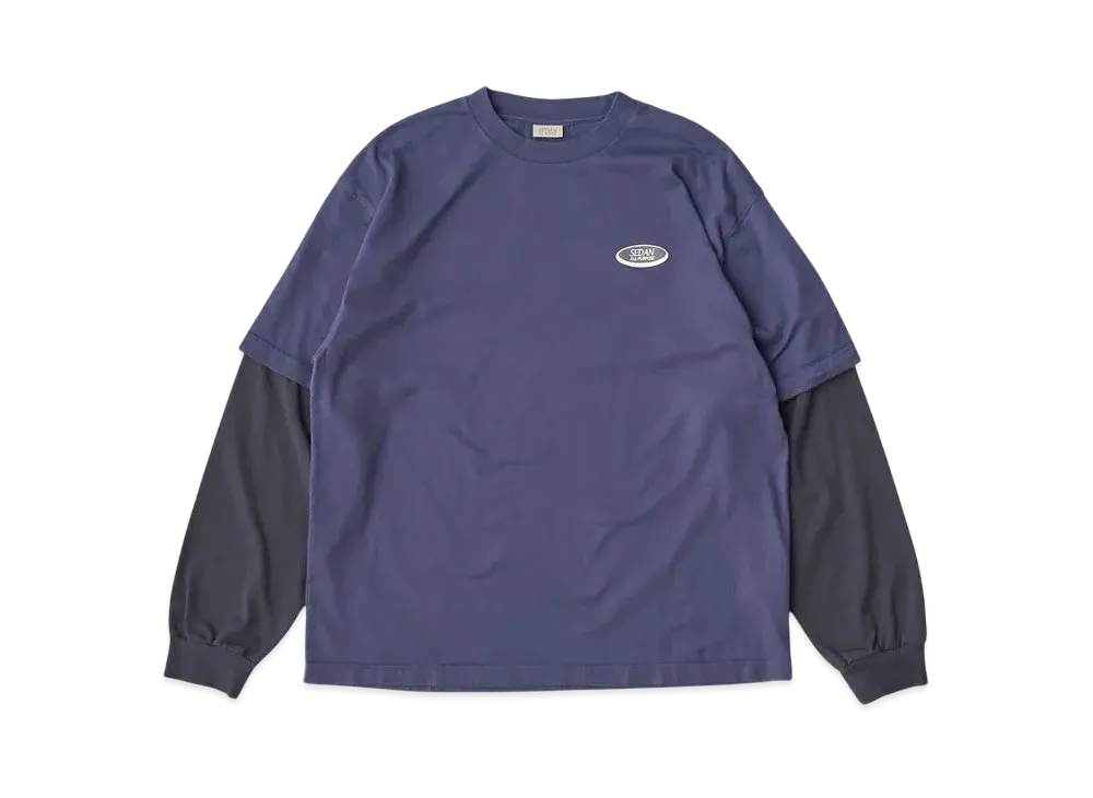 SEDAN ALL-PURPOSE Oval Logo Layered L/S Tee "Navy Charcoal"