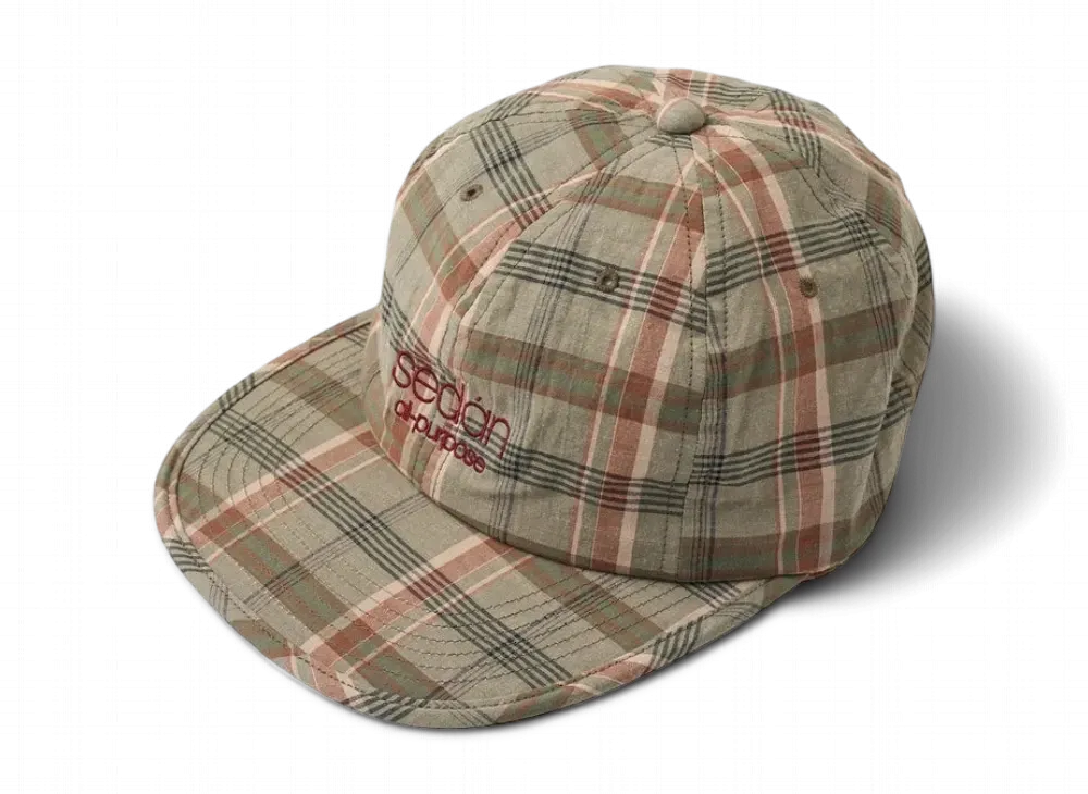 SEDAN ALL-PURPOSE Classic Logo Madras Plaid Cap "Olive Plaid"