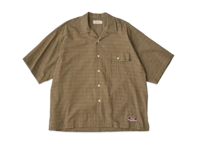 SEDAN ALL-PURPOSE x 7th Delivery Dobby Plaid Open Collar S/S Shirt "Khaki Brown"