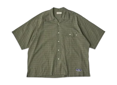 SEDAN ALL-PURPOSE x 7th Delivery Dobby Plaid Open Collar S/S Shirt "Light Olive"
