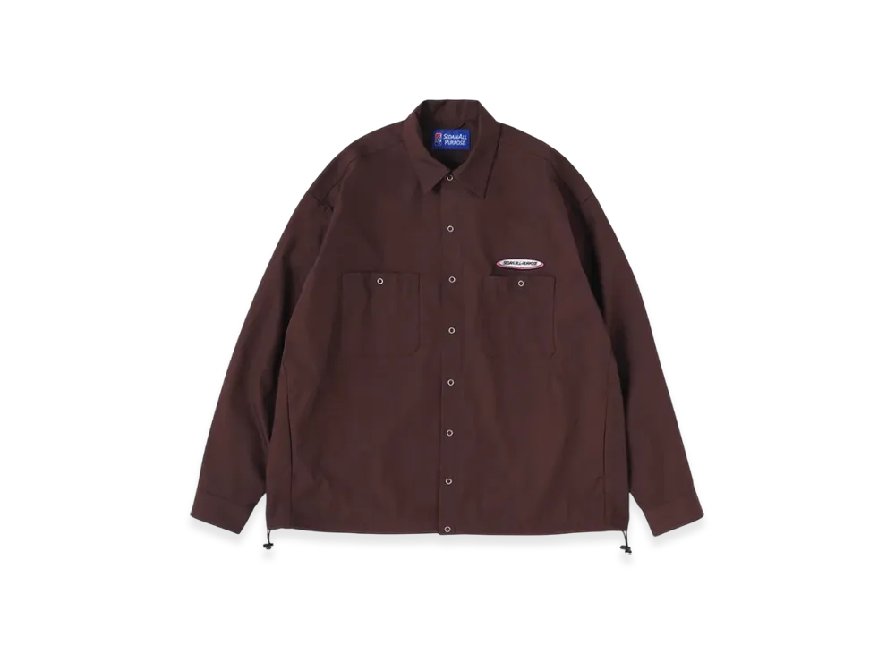 SEDAN ALL-PURPOSE Oval Logo Work Shirt "Dark Brown"