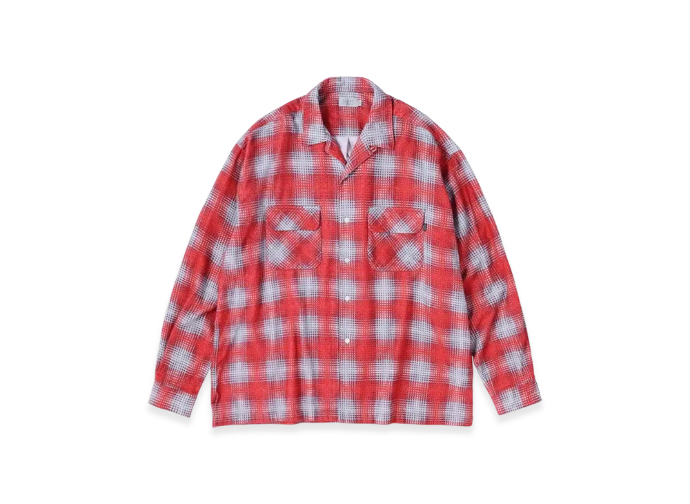 SEDAN ALL-PURPOSE Printed Plaid Flannel Open Collar Shirt "Brick"