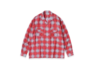 SEDAN ALL-PURPOSE Printed Plaid Flannel Open Collar Shirt "Brick"