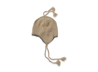 SEDAN ALL-PURPOSE Hand Knit Ear Flap Beanie "Khaki"