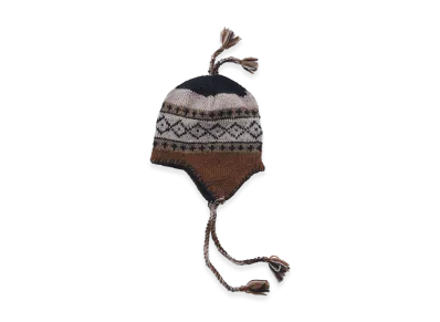 SEDAN ALL-PURPOSE Hand Knit Ear Flap Beanie "Brown/Black"