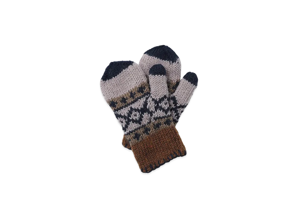 SEDAN ALL-PURPOSE Hand Knit Mitten "Brown/Black"