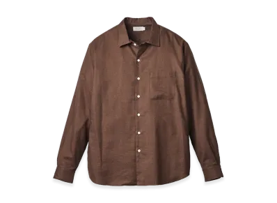 SEDAN ALL-PURPOSE Micro Plaid Open Collar Shirt "Brown"