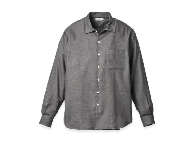 SEDAN ALL-PURPOSE Micro Plaid Open Collar Shirt "Grey"