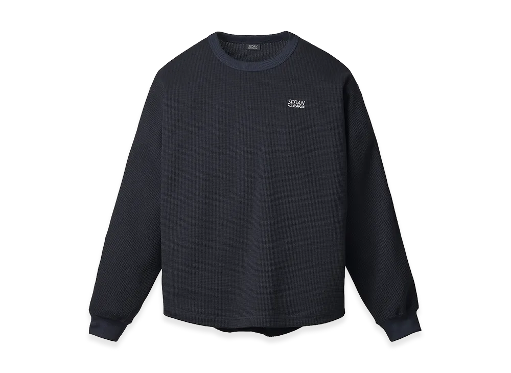 SEDAN ALL-PURPOSE OG Logo Waffle L/S Tee "Black"
