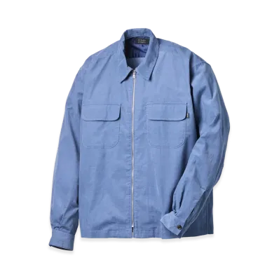 SEDAN ALL-PURPOSE Micro Corduroy Full Zip Shirts "Slate Blue"