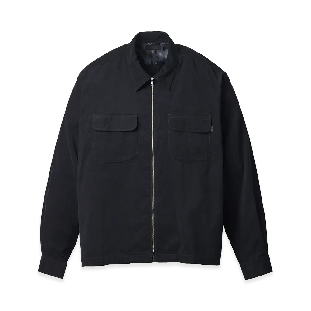 SEDAN ALL-PURPOSE Micro Corduroy Full Zip Shirts "Black"