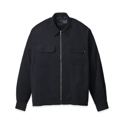 SEDAN ALL-PURPOSE Micro Corduroy Full Zip Shirts "Black"