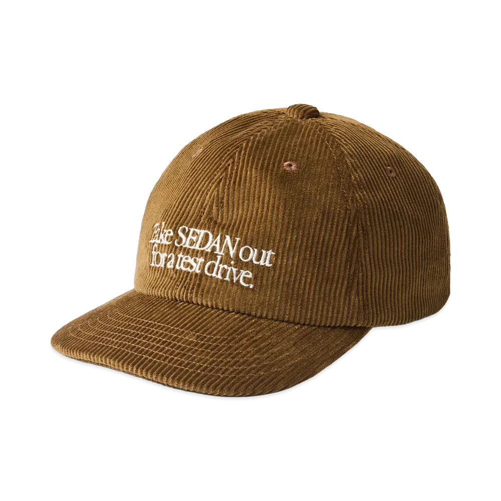 SEDAN ALL-PURPOSE Leather Strap Corduroy Cap "Brown"