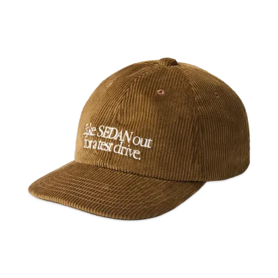 SEDAN ALL-PURPOSE Leather Strap Corduroy Cap "Brown"