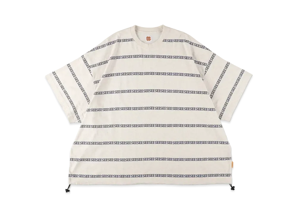 SEE SEE Super Big Flat W Drawstrings See Boarder Tee "Oatmeal"